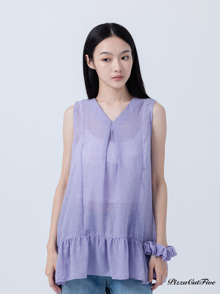 [SALE]後綁帶中長版上衣（附髮圈） PizzaCutFive PCF252411031