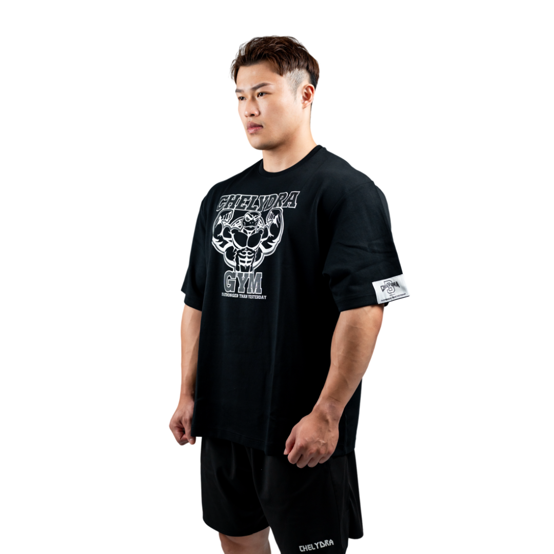 預購[Aircott] Muscle Gym Oversized Tee - Black