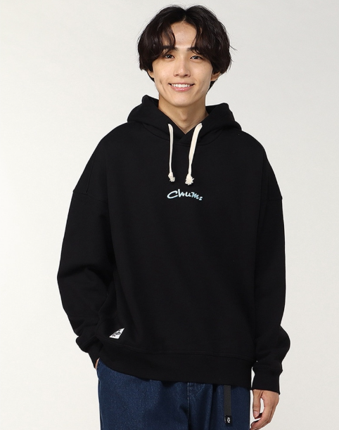 CHUMS Men's Loose Hoodie Black | Pattern Trend | Thick Cotton Fleece Hoodie Street Style JUN25
