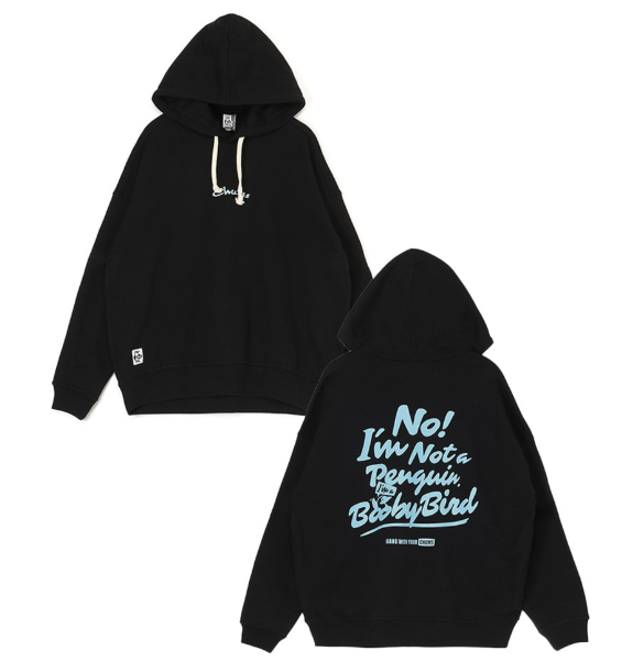 CHUMS Men's Loose Hoodie Black | Pattern Trend | Thick Cotton Fleece Hoodie Street Style JUN25