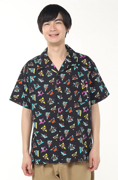 CHUMS Men’s Chumloha Short Sleeve Shirt – KASEKICIDER Collaboration, Black, Casual Aloha Style JUN25