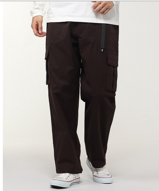 CHUMS Men’s Peach Skin Cargo Pants – Brown | Soft Touch Utility Trousers, Japanese Street Style JUN25