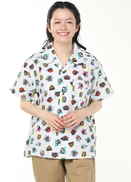 CHUMS Men’s Chumloha Short Sleeve Shirt – KASEKICIDER Collaboration, White | Casual Aloha Shirt, Japanese Street Style JUN25