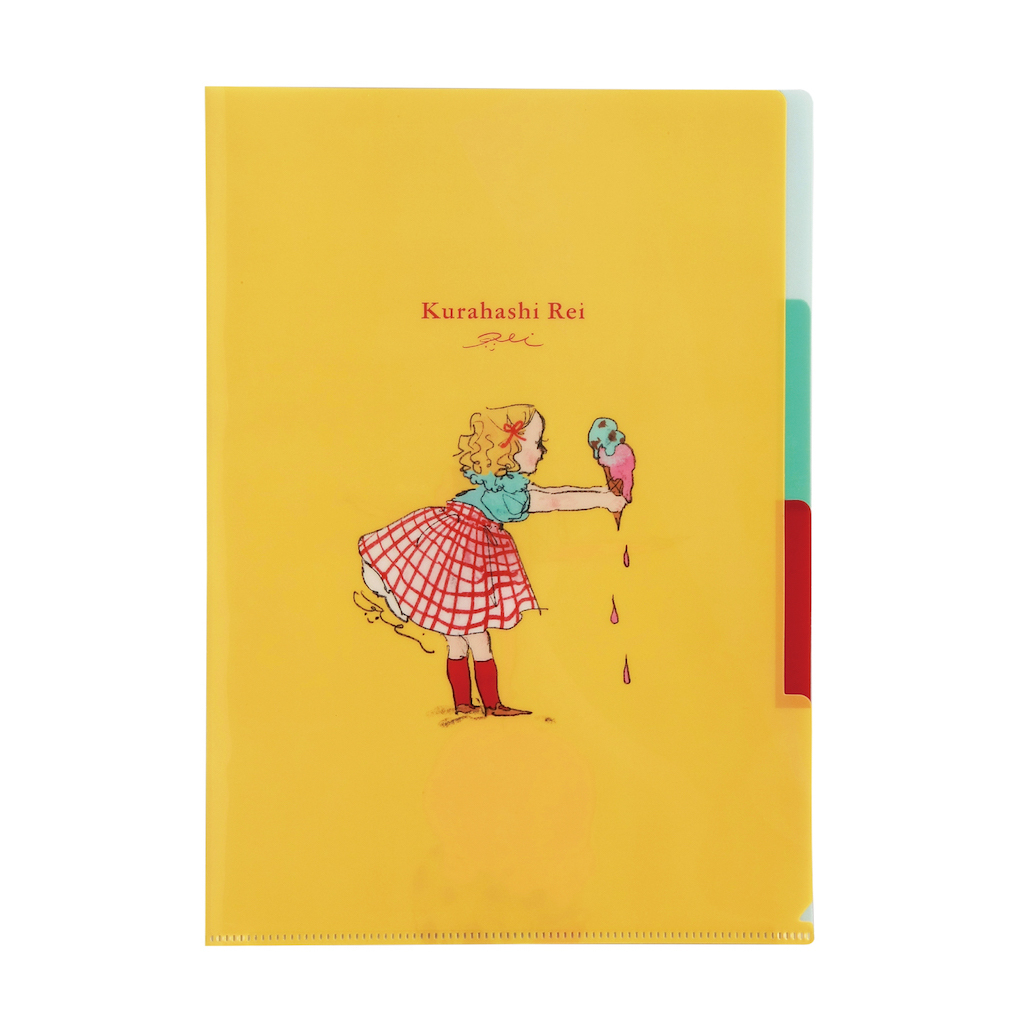 冰淇淋與女孩 3層資料夾 A4｜日本Kurahashirei