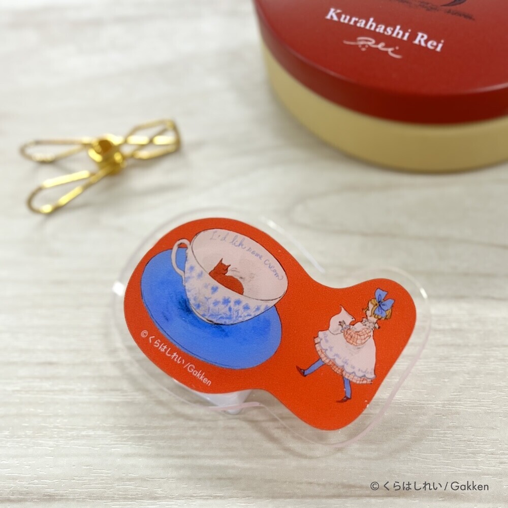 下午茶與女孩（紅色） 壓克力夾｜日本Kurahashirei