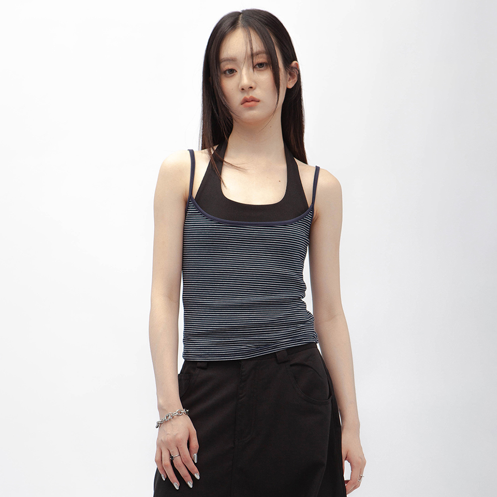 條紋短版細肩背心
