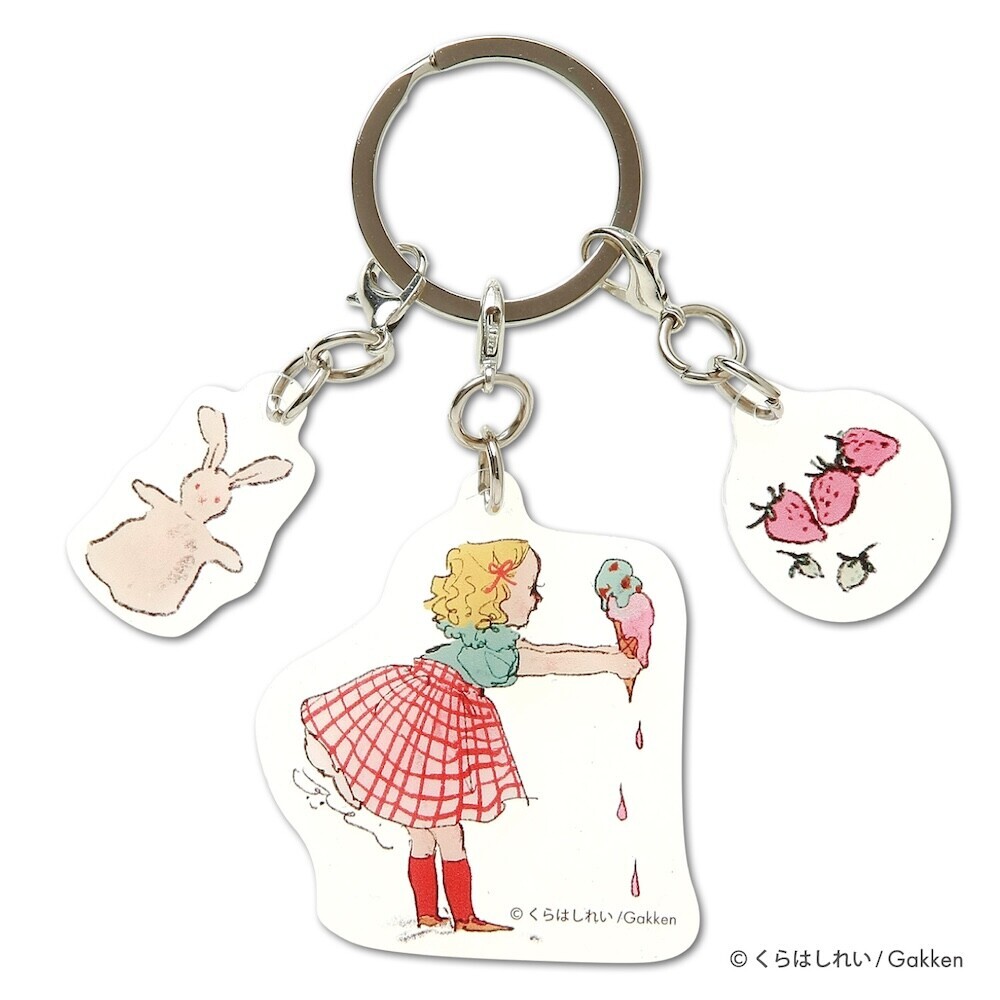 冰淇淋與女孩 3 件式 壓克力鑰匙圈｜日本Kurahashirei