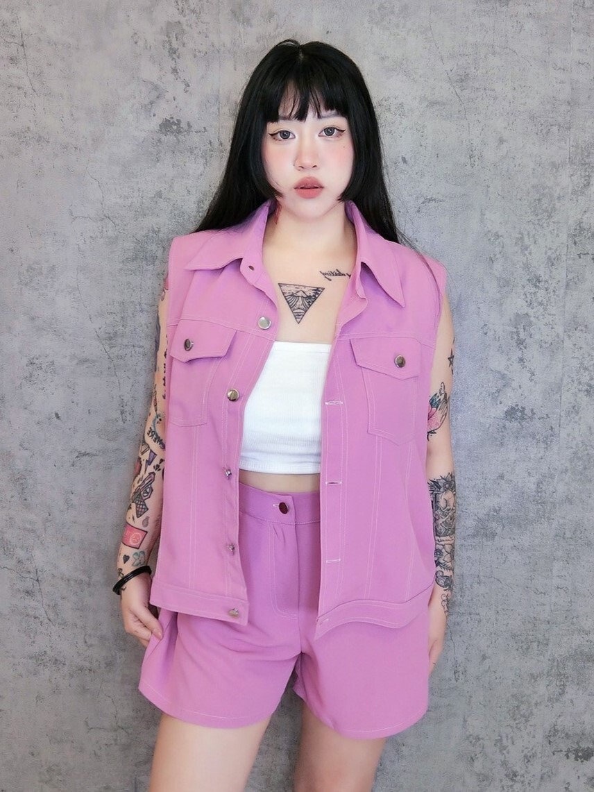 外車線背心+短褲套裝