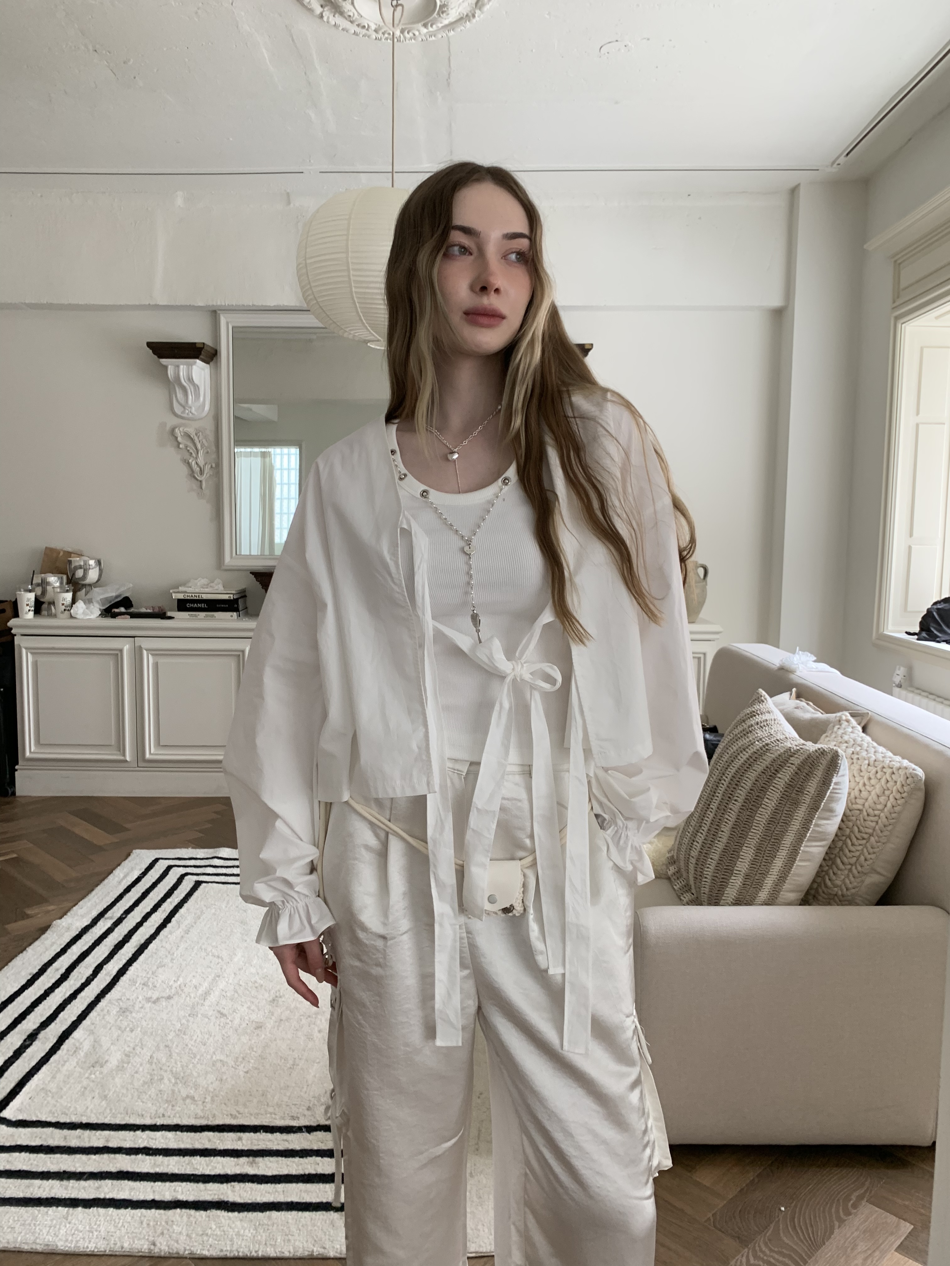 T12 江南歐膩綁帶襯衫外套