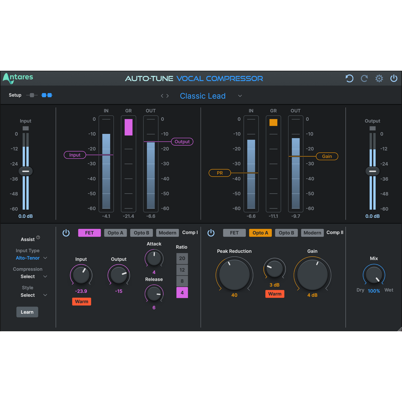 Antares AutoTune Vocal Compressor 智慧雙階人聲壓縮器