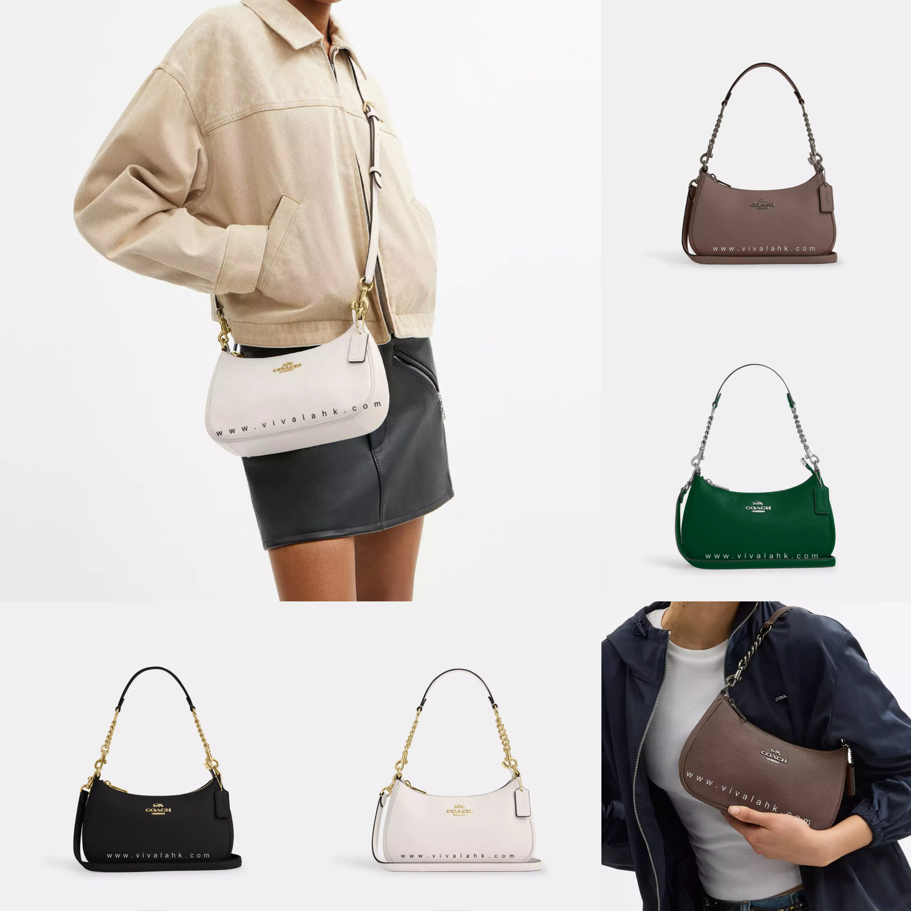 Coach - Teri 單肩+斜孭多用袋 (荔枝皮) (CV934)