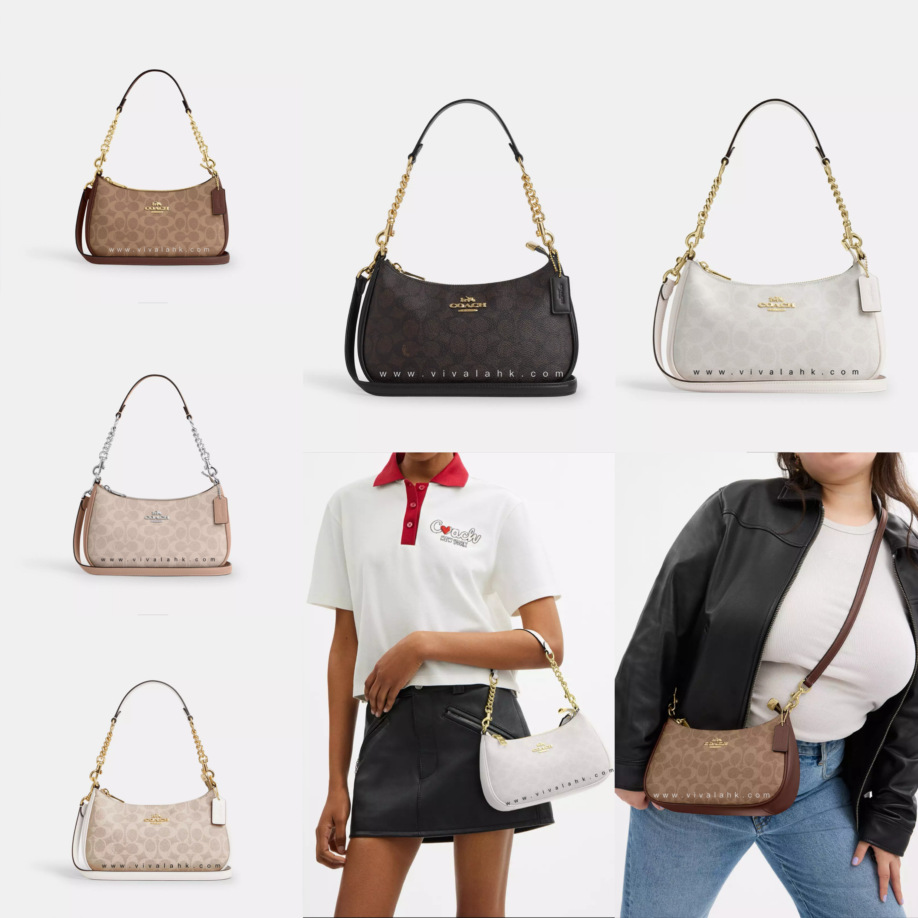 Coach - Teri 單肩+斜孭多用袋 (C字暗花) (CV933)