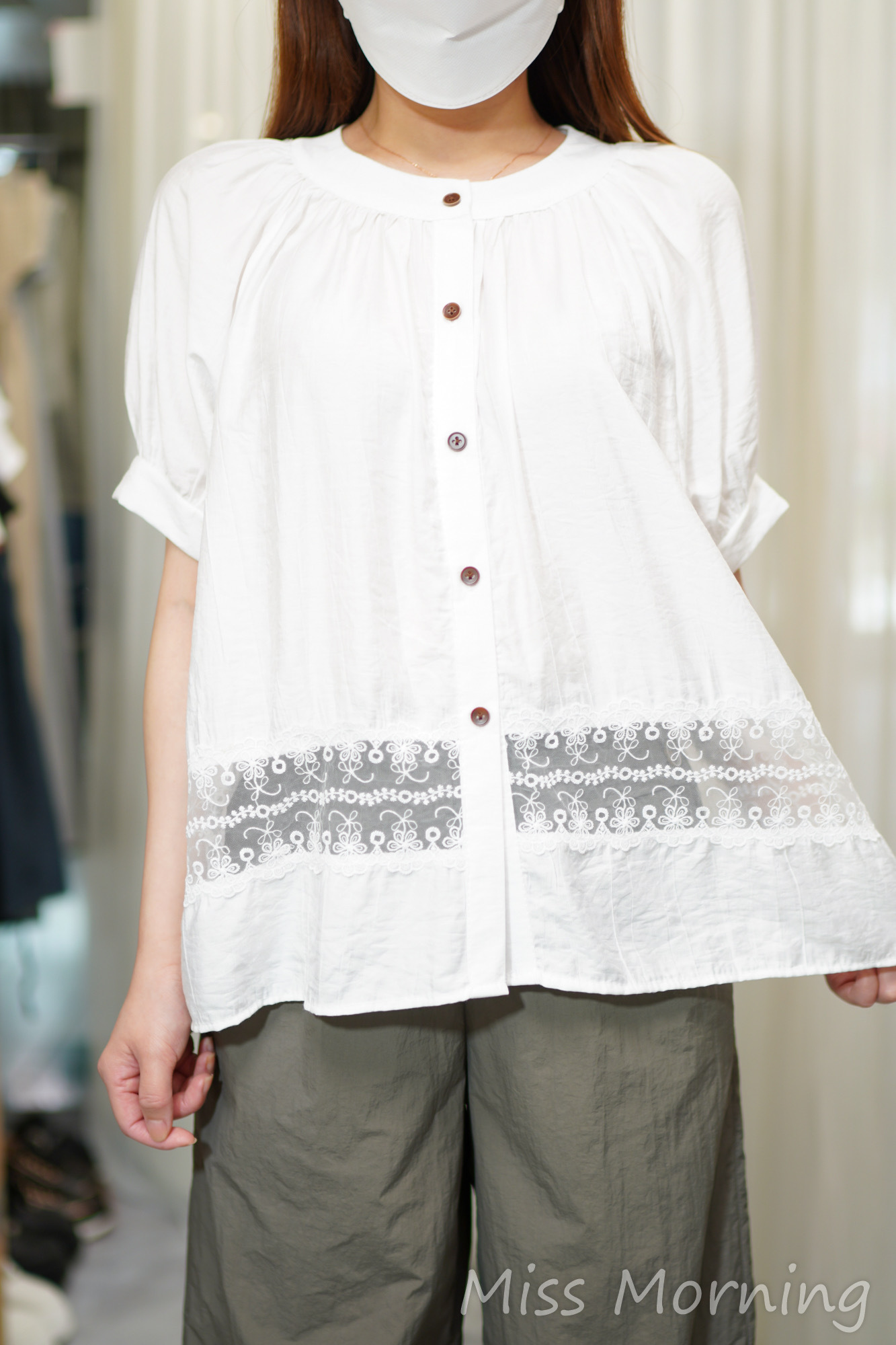 顯瘦拼lace腳上衣(14665)