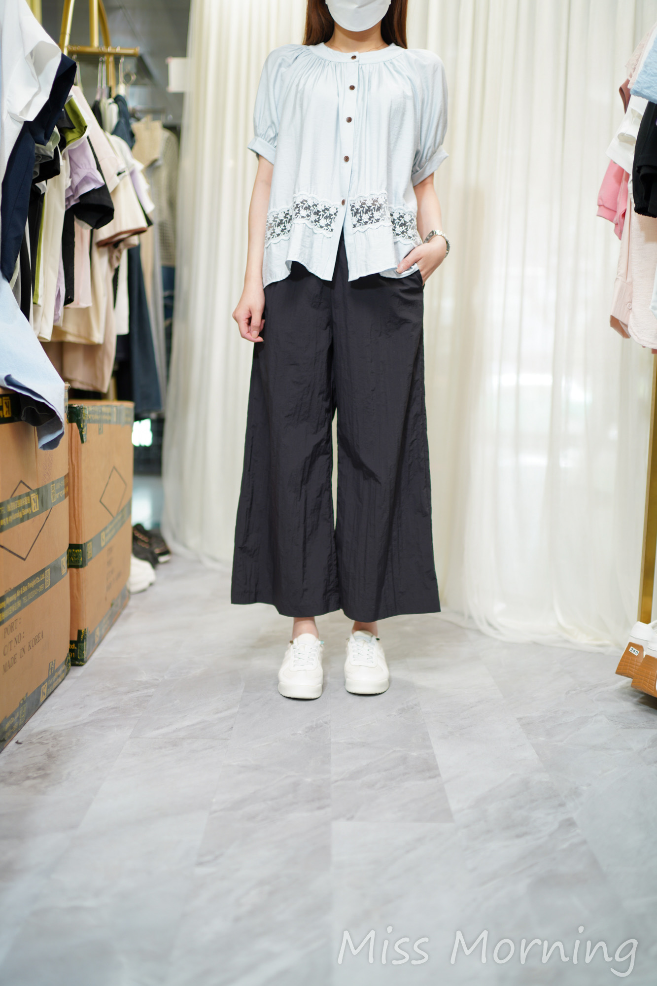 顯瘦拼lace腳上衣(14665)