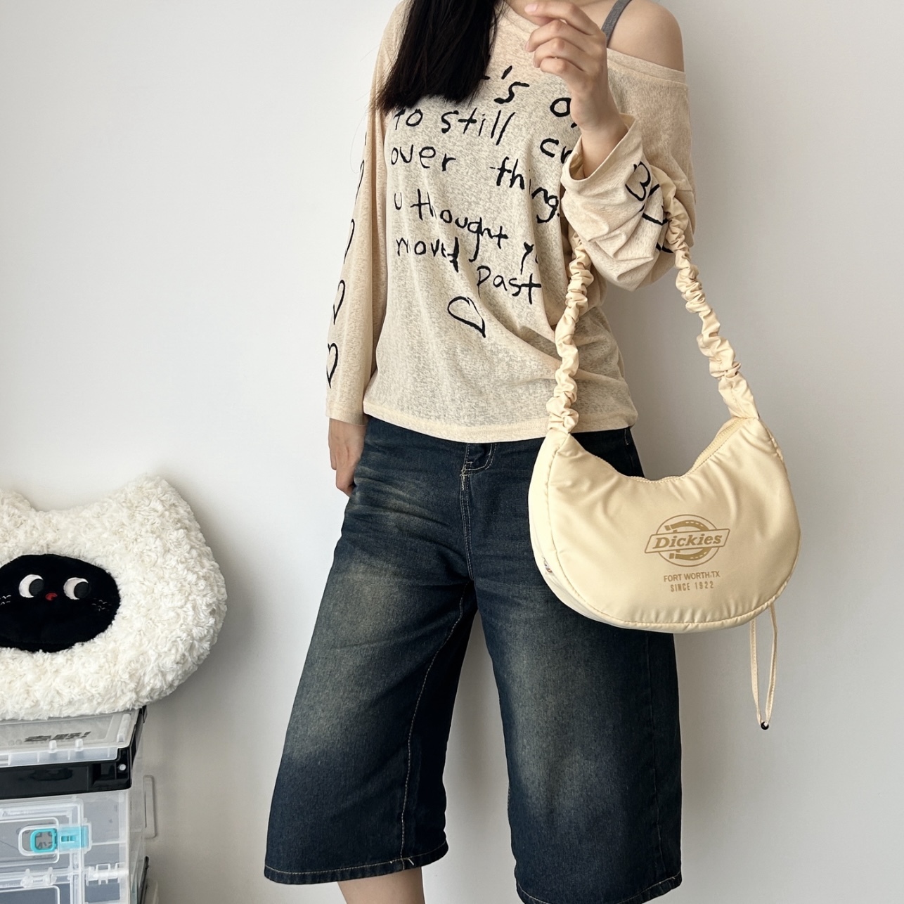 DICKIES 雲朵包 單肩/斜背 餃子包 抽繩 可調節 / 代購