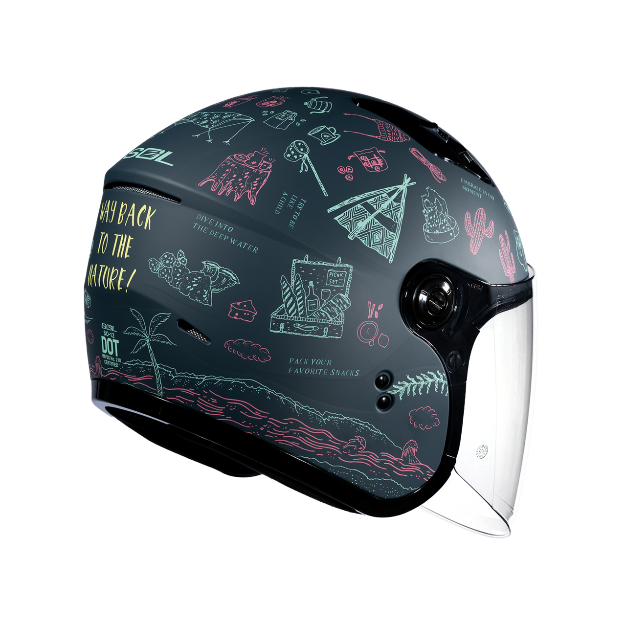 SOL SO-12 彩繪 夏令營 消光藍/粉 3/4罩