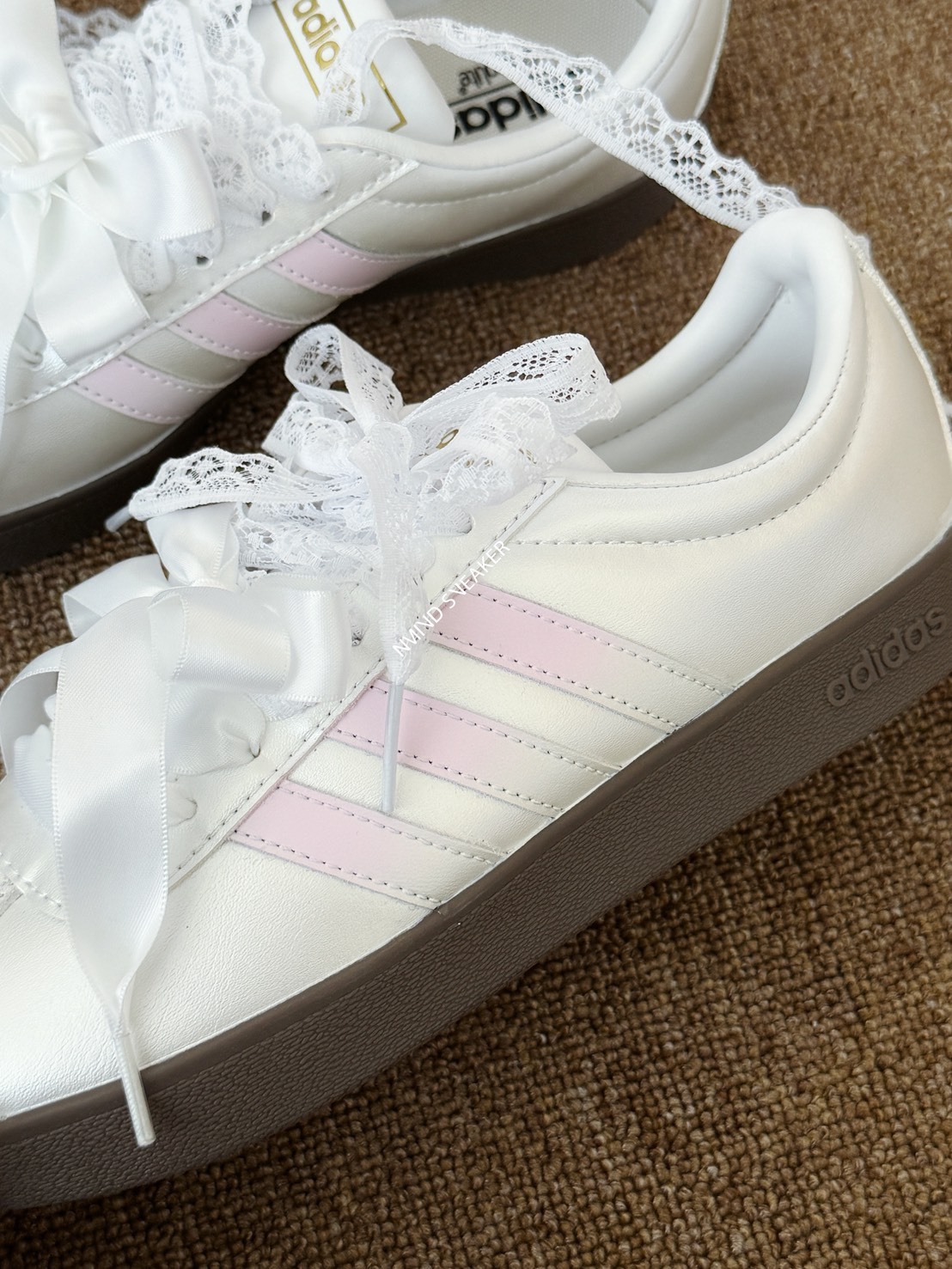 <快速出貨> 訂製款✨ADIDAS NEO COURT VL 蝴蝶結 漸層粉