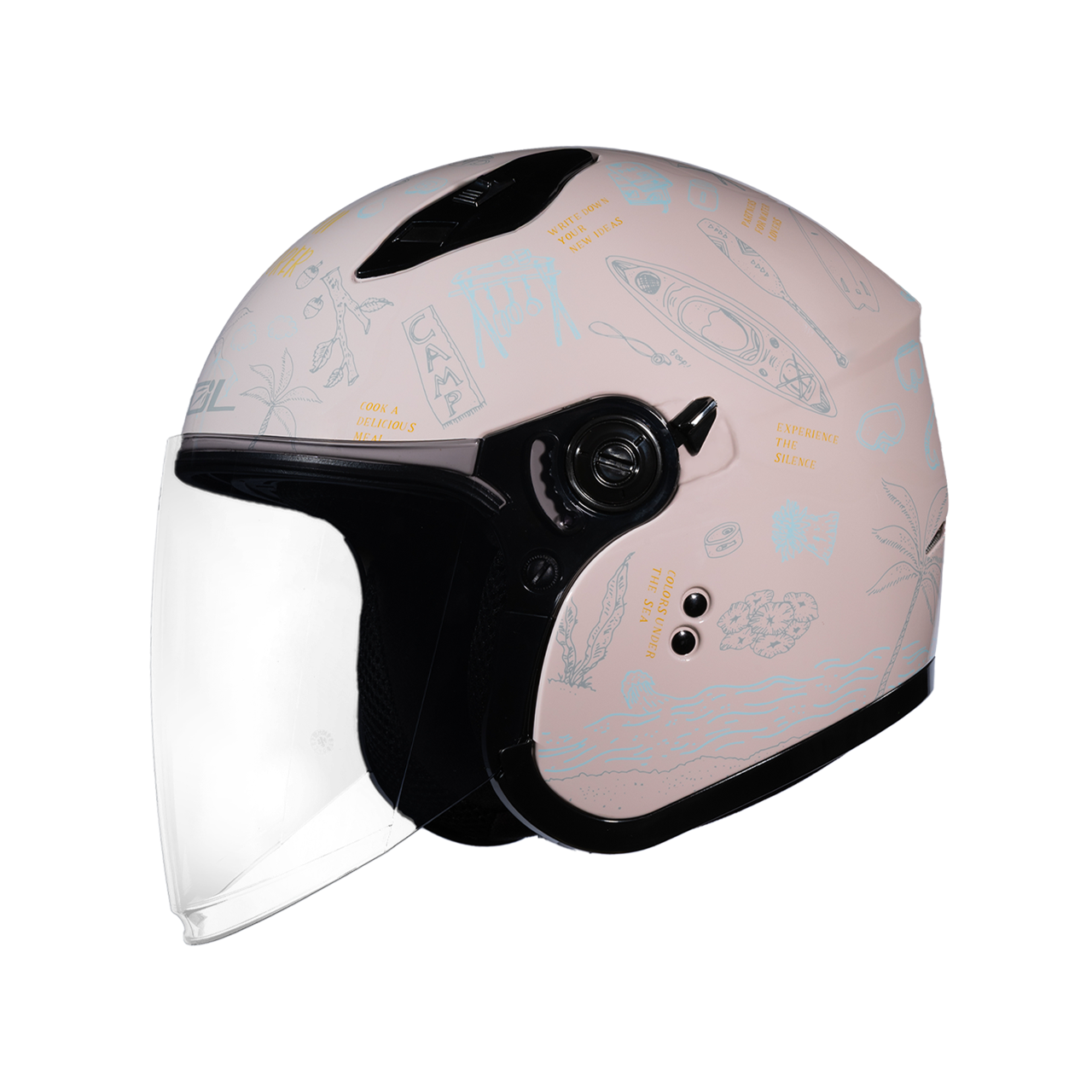 SOL SO-12 彩繪 夏令營 雪紡玫瑰/藍 3/4罩