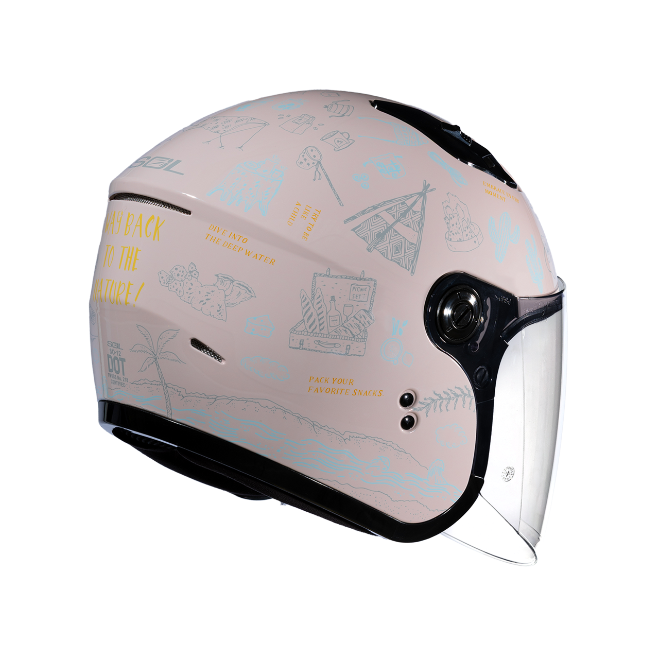 SOL SO-12 彩繪 夏令營 雪紡玫瑰/藍 3/4罩