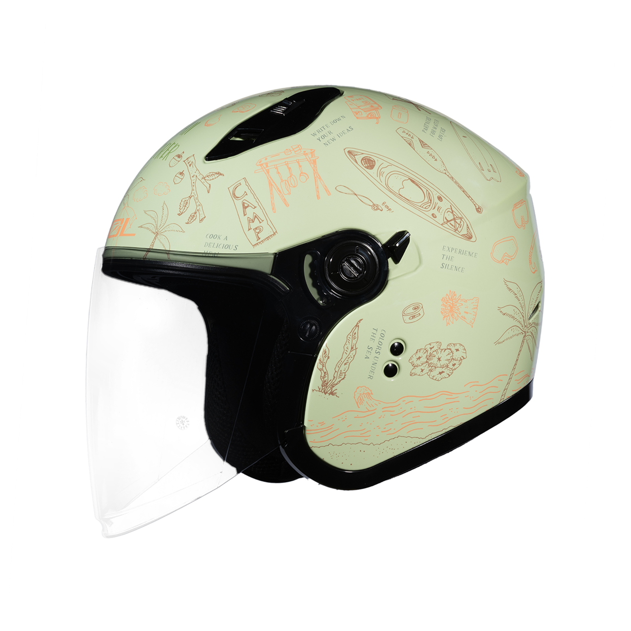 SOL SO-12 彩繪 夏令營 綠/橘 3/4罩