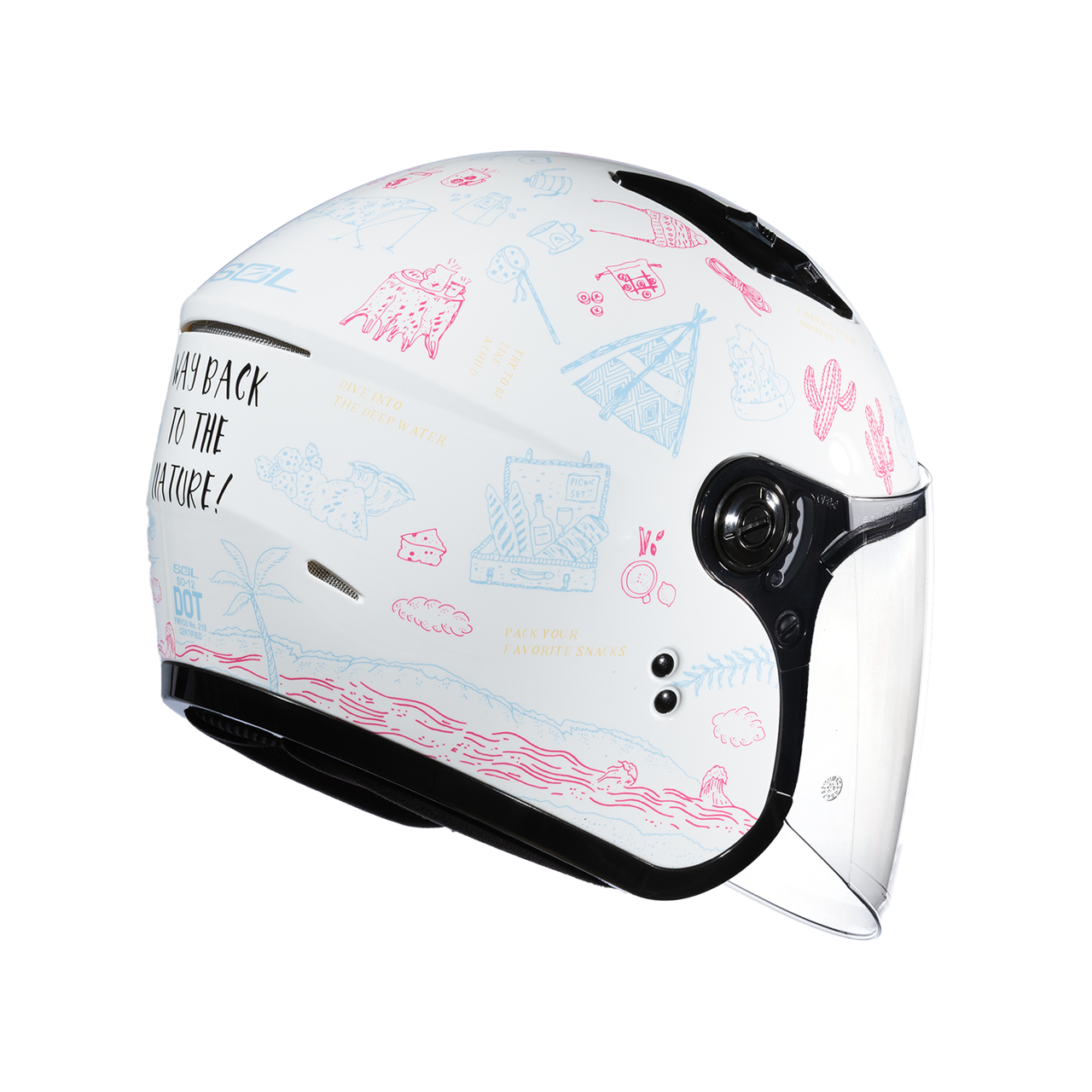 SOL SO-12 彩繪 夏令營 白/粉 3/4罩