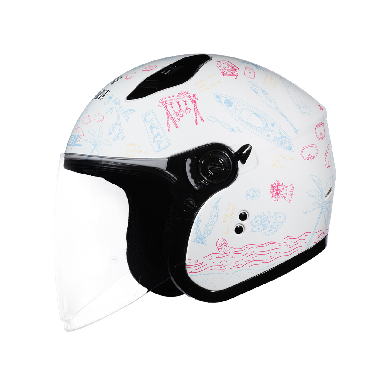 SOL SO-12 彩繪 夏令營 白/粉 3/4罩