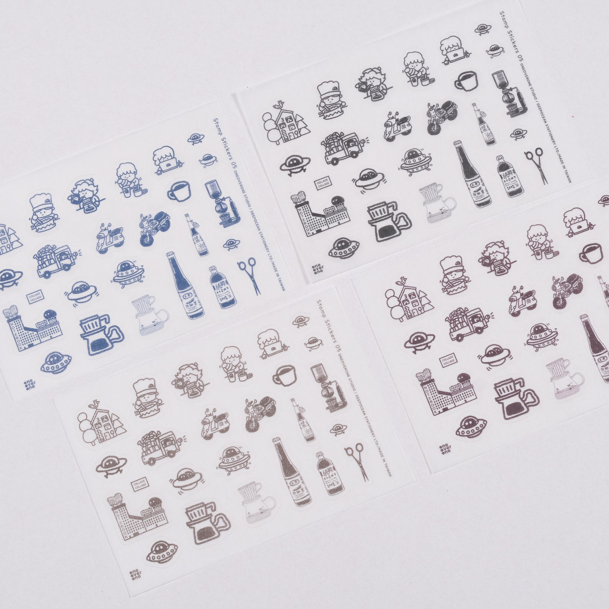 膠版印章的和紙貼紙 05|一分之一工作室 TAIWAN