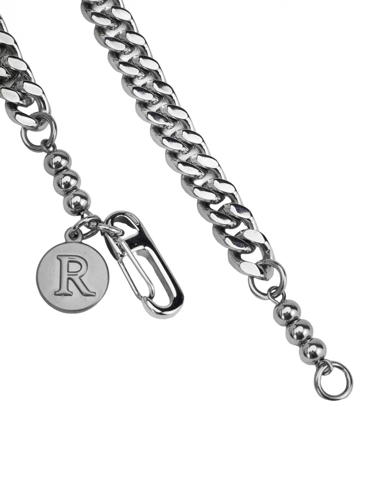 RECOVERY 厚扁鍊手鍊 亮銀色