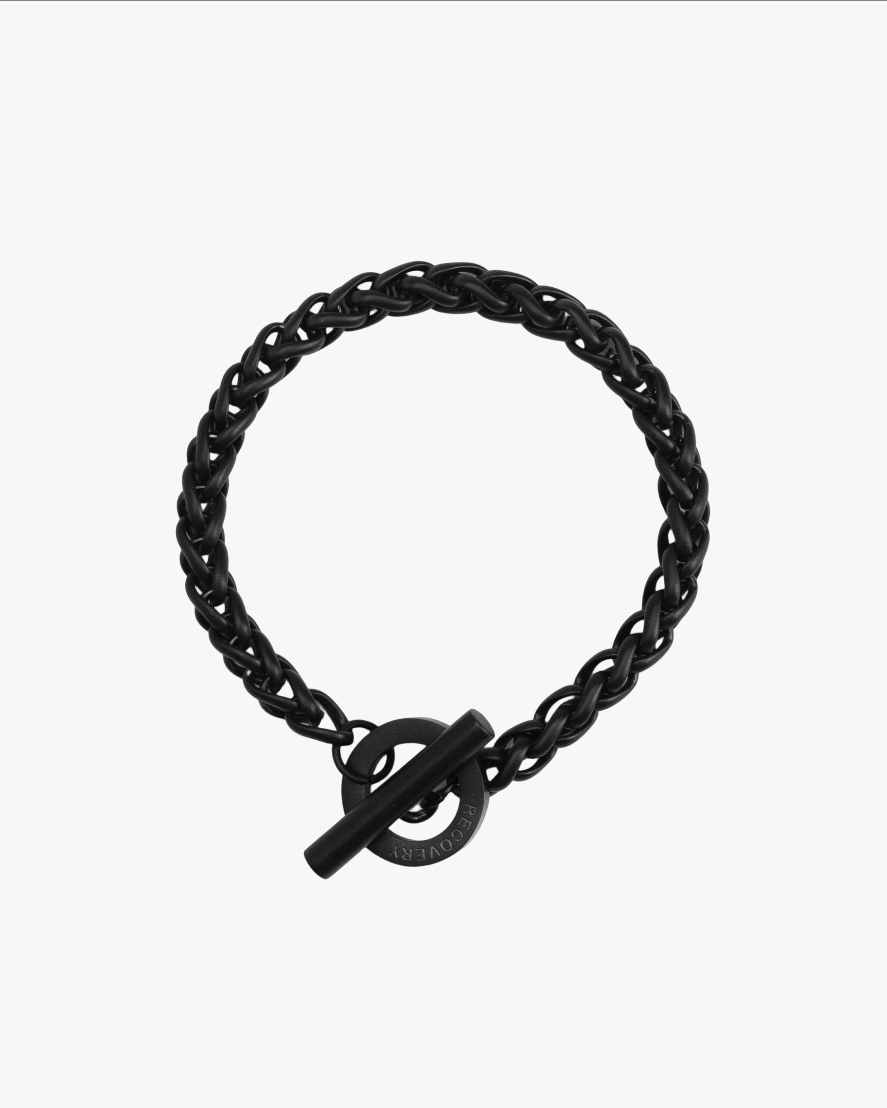 RECOVERY 粗麻花手鍊 (霧黑)