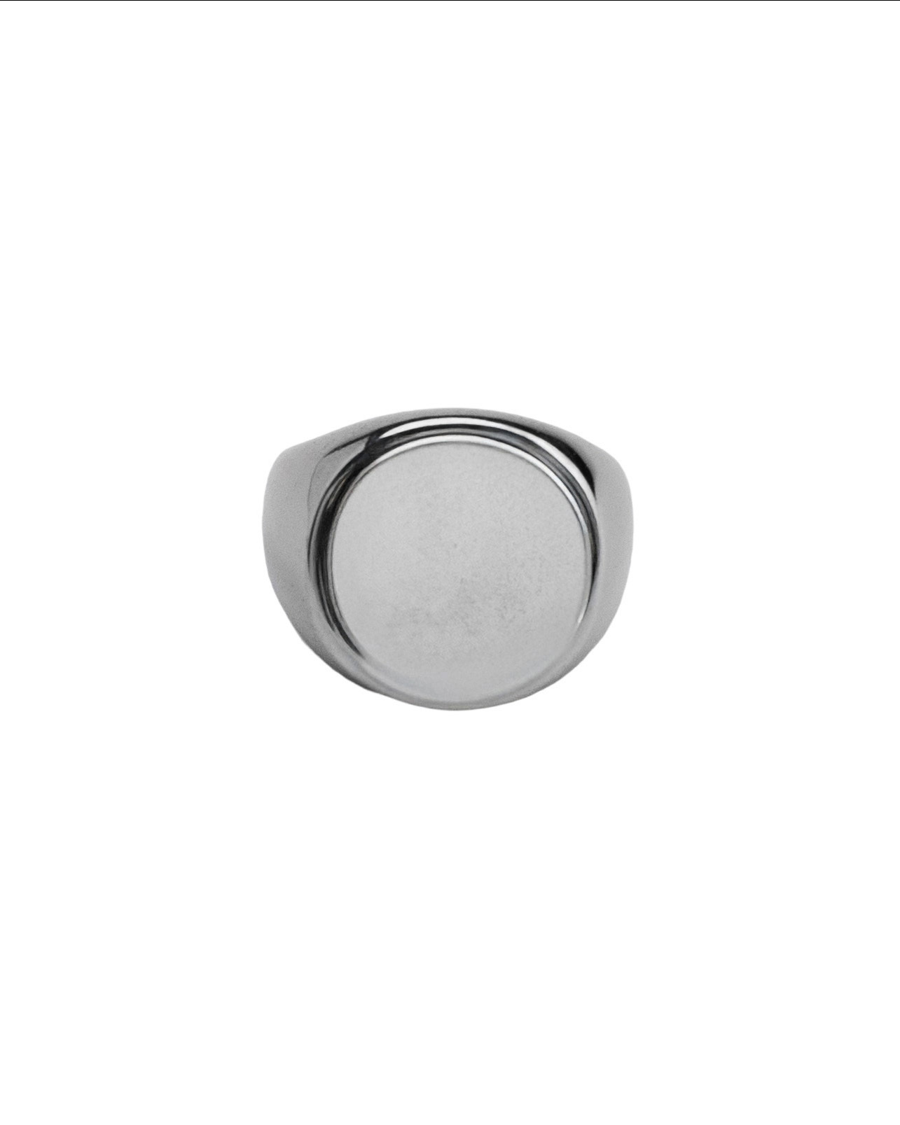 RECOVERY 圓平面戒指,亮銀