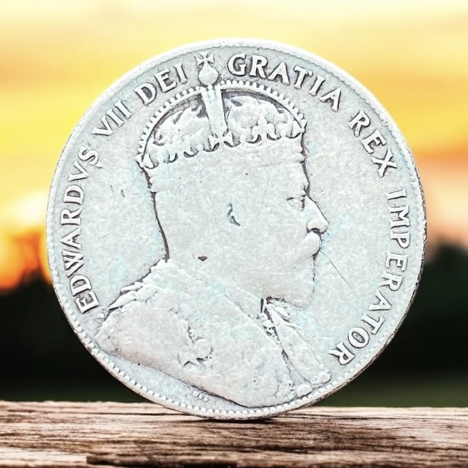 1909 Newfoundland Edward VII 50 Cents (92.5% Silver)