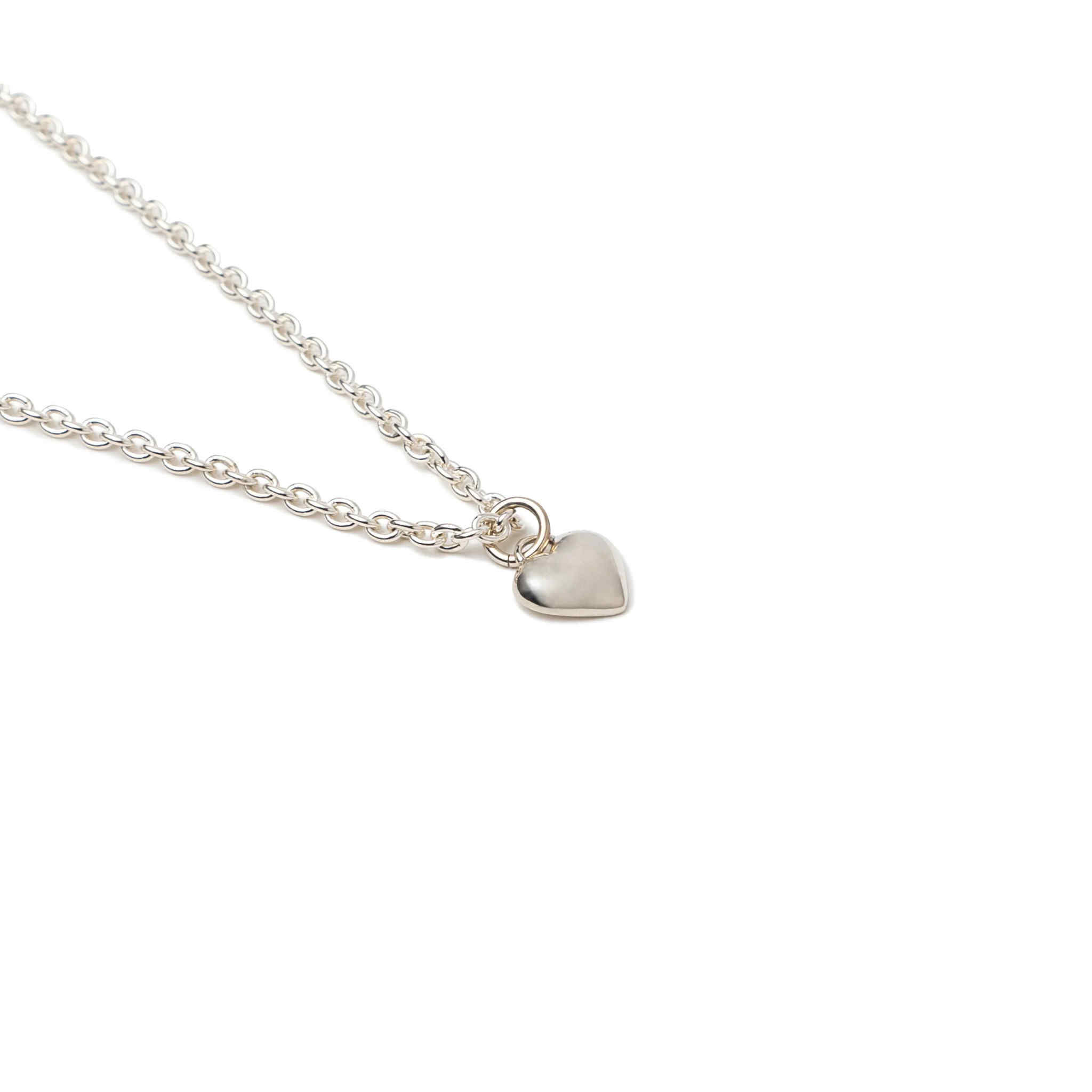 Human Made Heart Silver Necklace (2Colors)