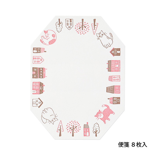 活版印刷 造型 信紙組 貓咪｜MIDORI 日本