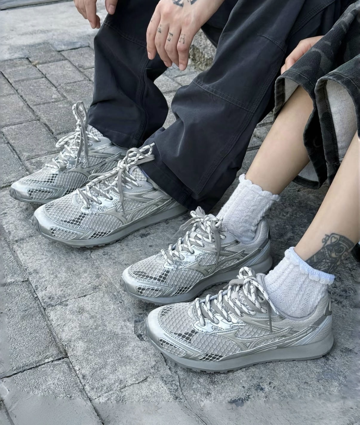 Mizuno LG 60S 2K 液態銀 作舊 Y2K銀 復古 德訓鞋 華夫鞋 D1GH242108/預購