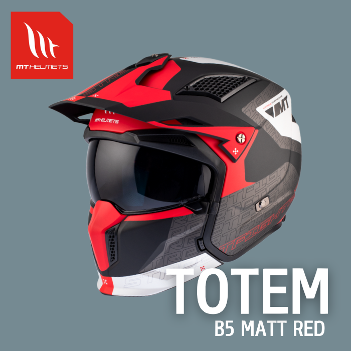 MT HELMETS STREETFIGHER SV TOTEM B15 MATT PEARL RED (啞面)