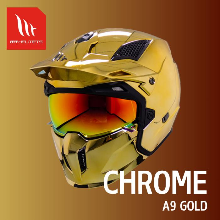 MT HELMETS STREETFIGHER SV CHROMED A9 GOLD (亮面)