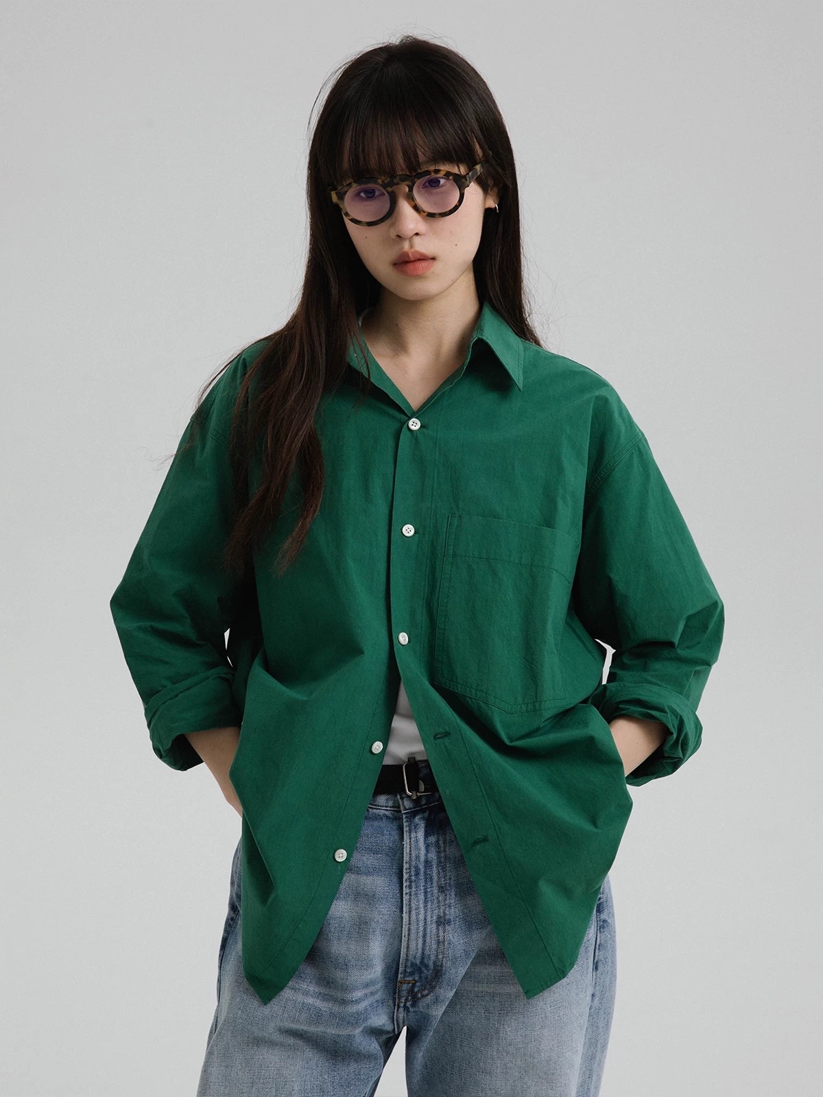 多色長袖襯衫