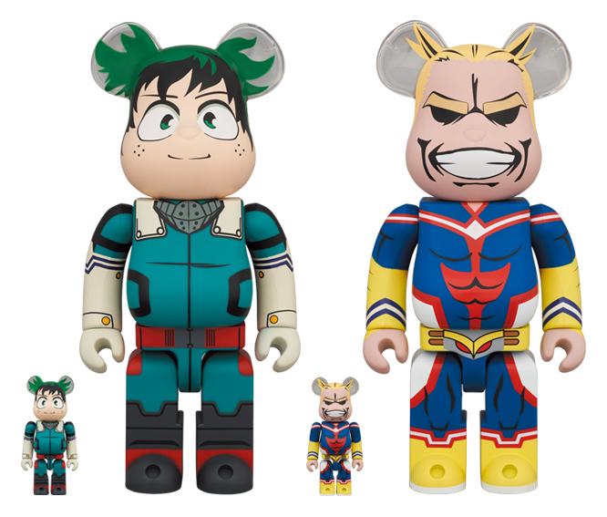 BEARBRICK 我的英雄學院 緑谷出久 & ALL MIGHT 100% & 400% SET OF 2