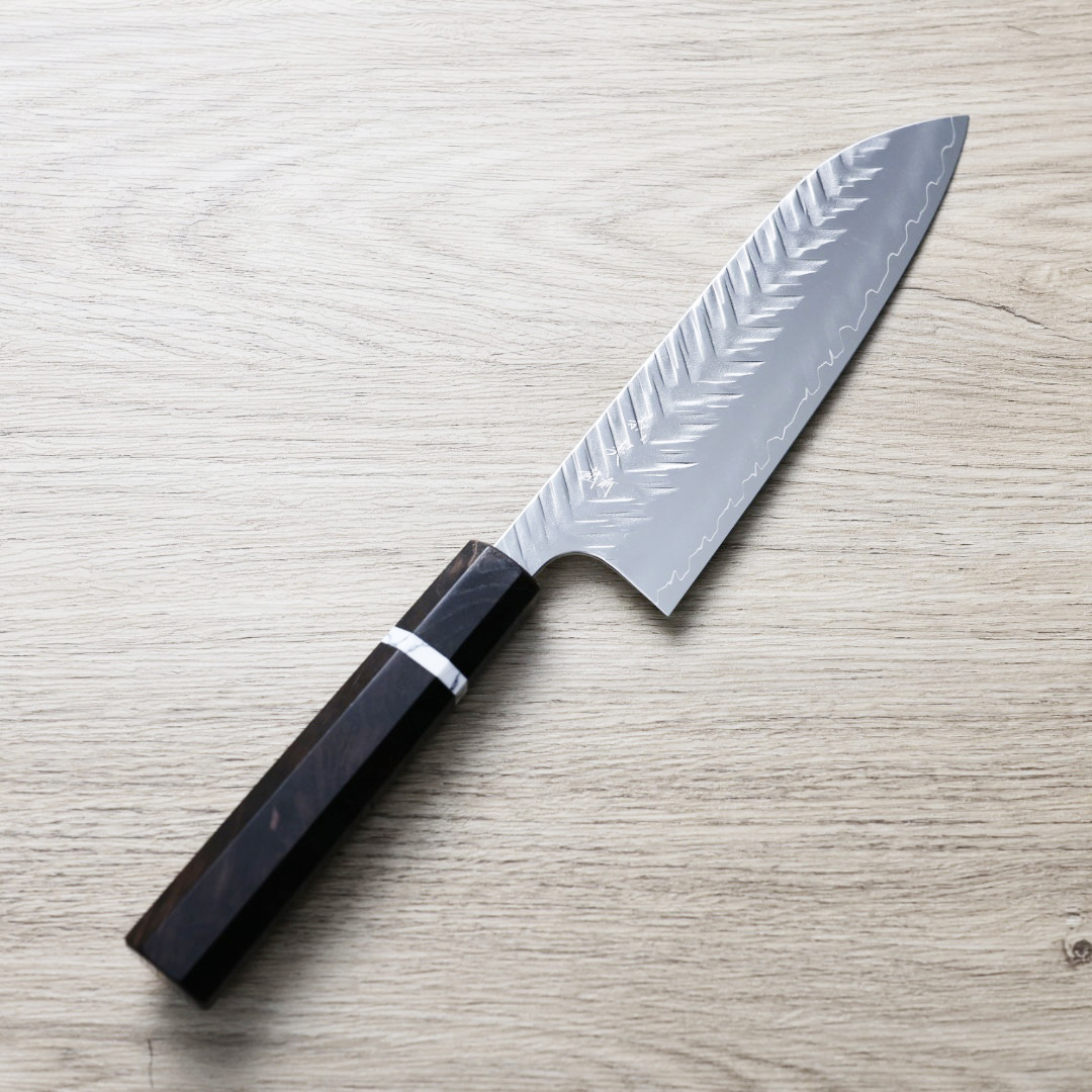 加藤義實 V鎚目 三德刀 170mm SG Strix 黑檀