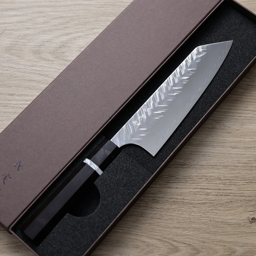 加藤義實 V鎚目 文化刀 170mm SG2粉末HSS鋼 黑檀