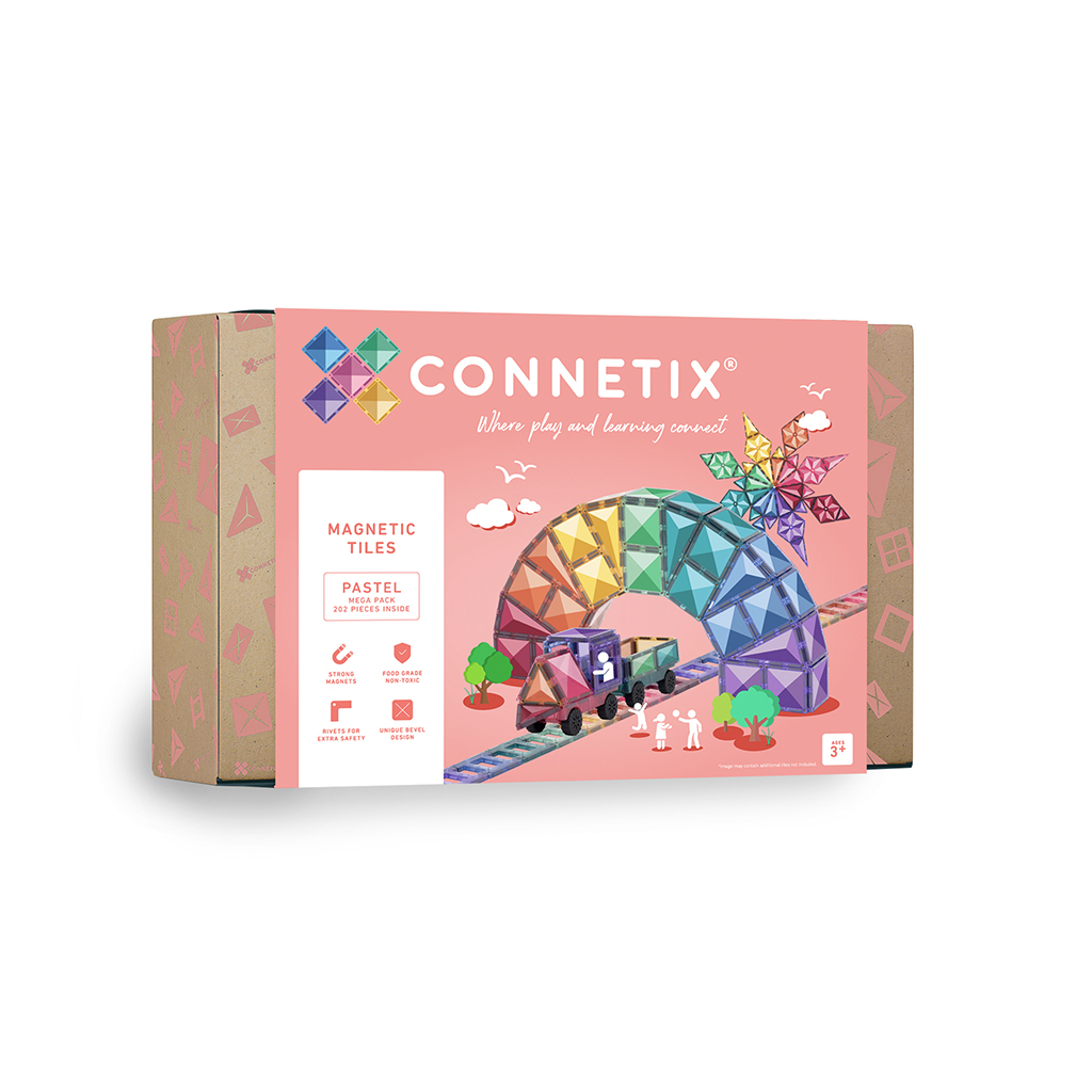 澳洲Connetix Tiles 磁樂積木】202片粉彩大型建構組