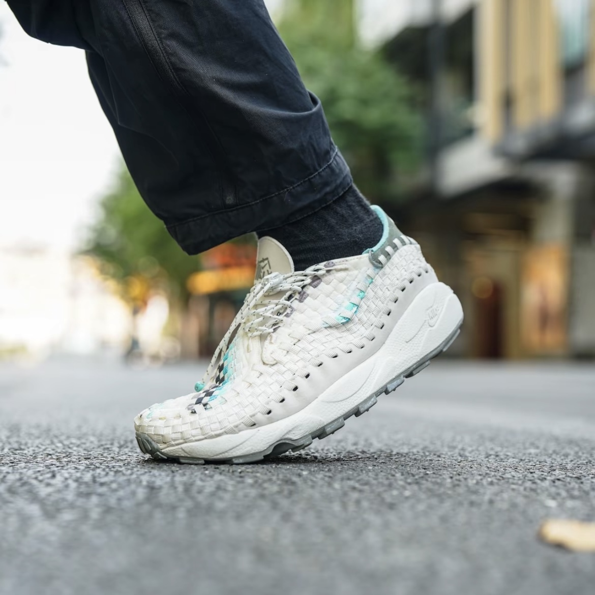 NIKE AIR FOOTSCAPE WOZEN 白綠灰 編織  NAI-KE 休閒鞋 HM5656-110