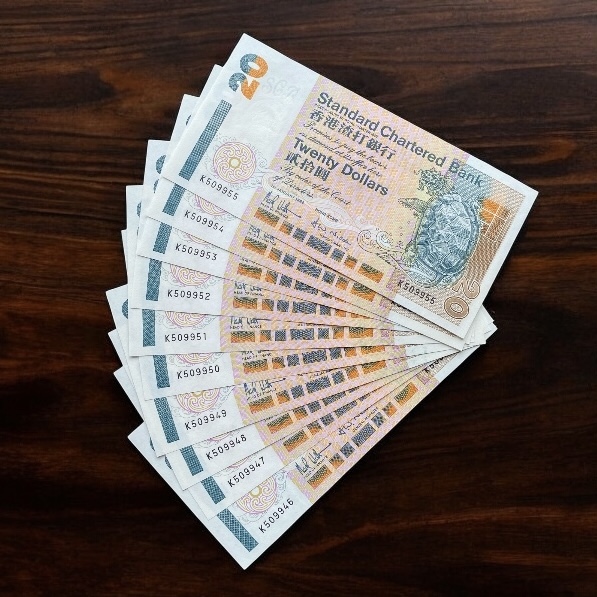 1994 SCB $20 Consecutive 10 Pieces (AU-UNC Condition, Left Side Yellowing) K509946-955