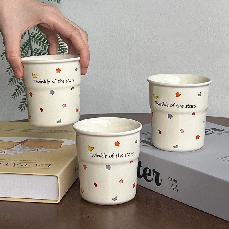 《6044》INS風星星月亮陶瓷杯(250ml)