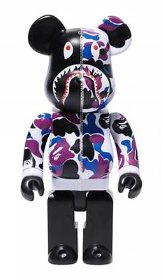 BEARBRICK BAPE CAMO SHARK (HK EXCLUSIVE PURPLE Ver.) 100% & 400%
