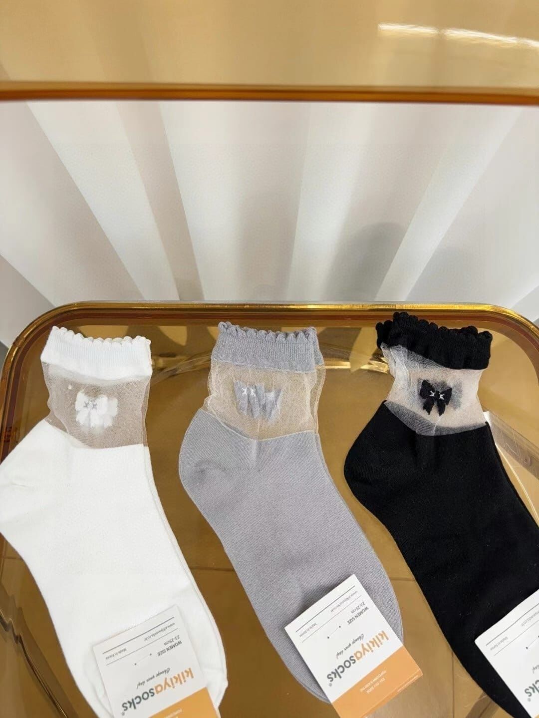 CT4476 蝴蝶結玻璃長款女裝襪 (任選5對$75 / 任選10對$138)