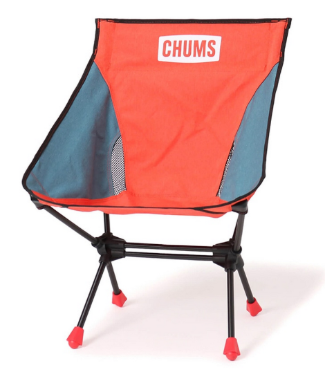 CHUMS Compact Chair – Booby Foot Low Type, Foldable & Portable | Red / Blue-Gray, Unisex Outdoor Camping Seat (JUN25)