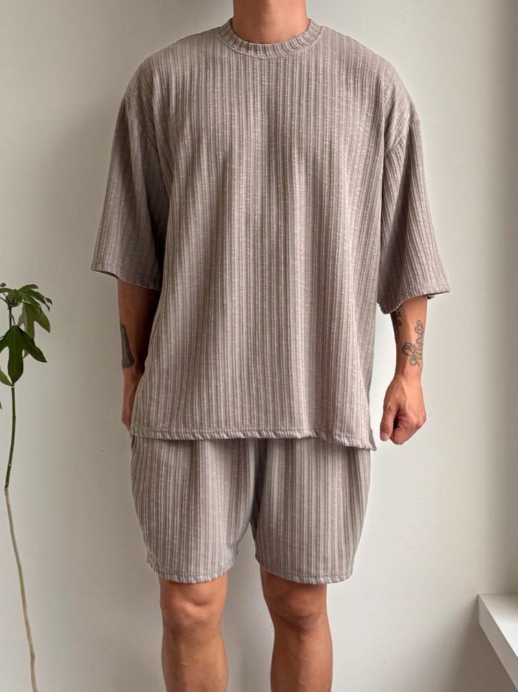 淨色暗直紋短袖Tee PEACOCK-137T