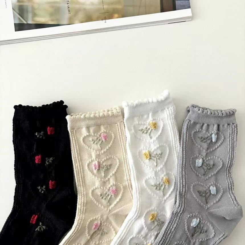 CT4479 心形花束長款女裝襪 (任選5對$75 / 任選10對$138)