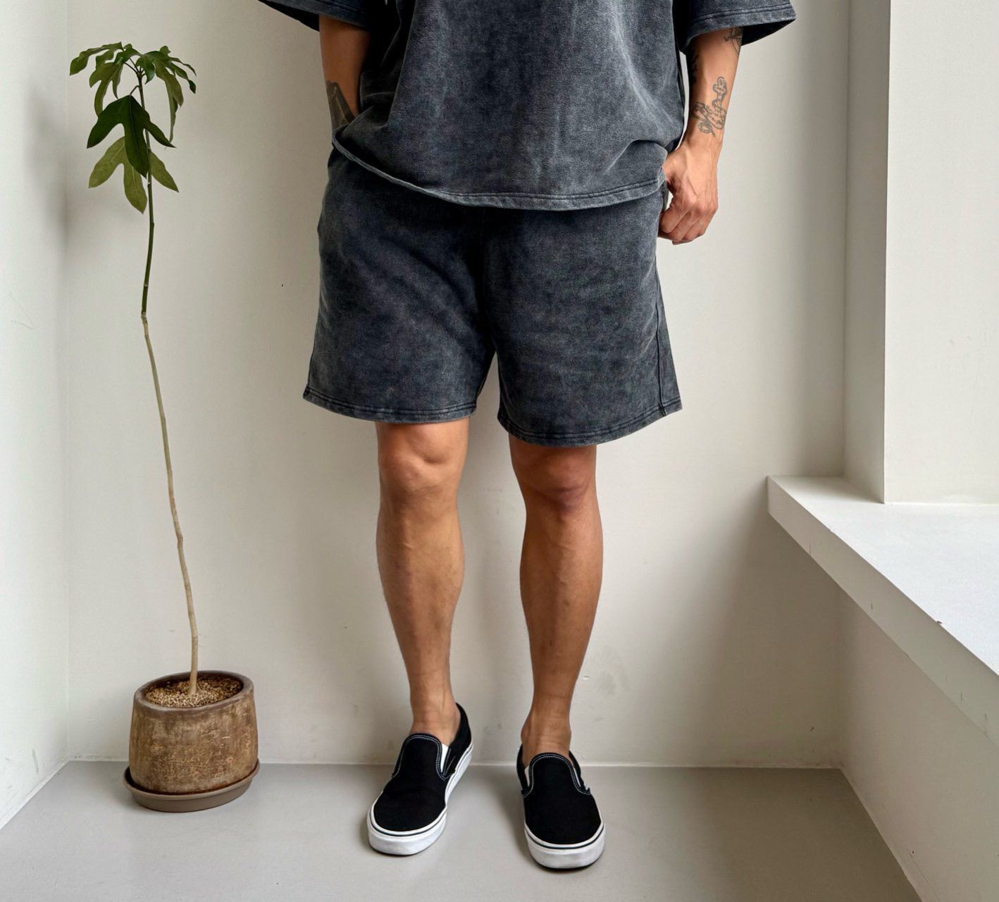 洗水淨色短褲 PEACOCK-139P